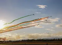 60esimo anniversario Frecce Tricolori, Rivolto, 18 settembre 2021. Un momento dell'esibizione degli aerei MB-339