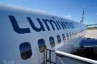 Aereo B-737/300 della compagnia Luminwings atterrato all'aeroporto "Gino Lisa" di Foggia il 23 settembre 2022
